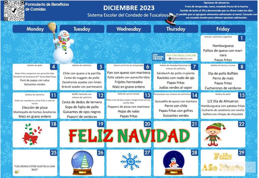 December Lunch Menu